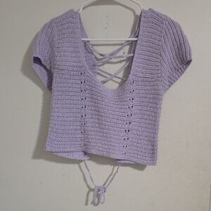 Double Zero Lilac Knit Crop Top